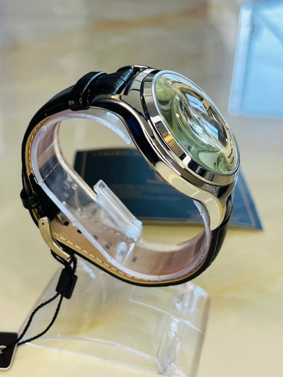 Timekey Black Strap Ballon Skeleton Dial Watch
