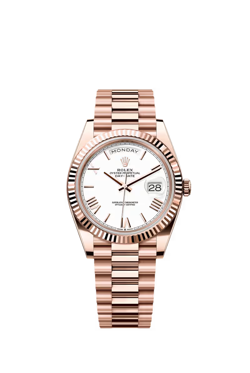 Day-Date 40 — Everose Gold | White Dial